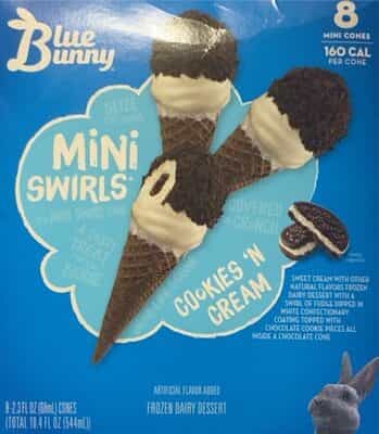Blue Bunny Mini Cones Ckies/crm 8pk - Food Fair